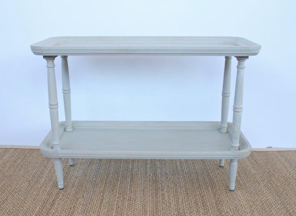 2 TIER CREAM WOODEN STAND  76X107X45.5CM